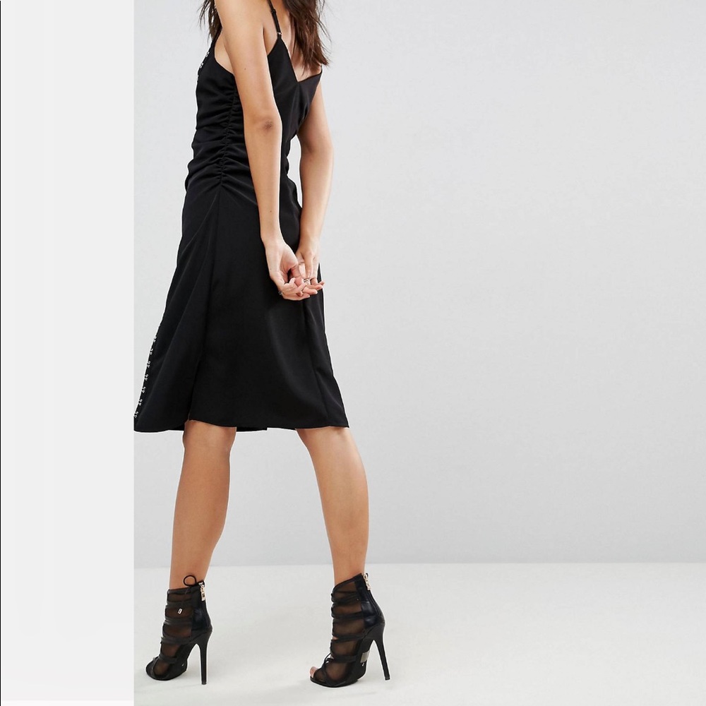 ASOS black slip dress with hardware detail NWT size 6 - Picture 2 of 2